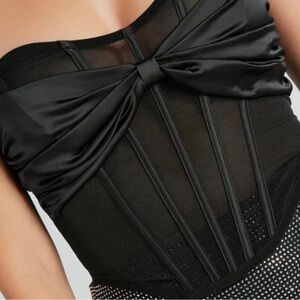 Windsor Black Bow Corset Top Medium